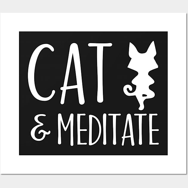 Cat & Meditate Wall Art by catees93